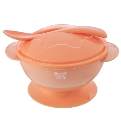 Набор для кормления тарелка на присоске крышка и ложка Roxy-Kids RFD-003-О 1